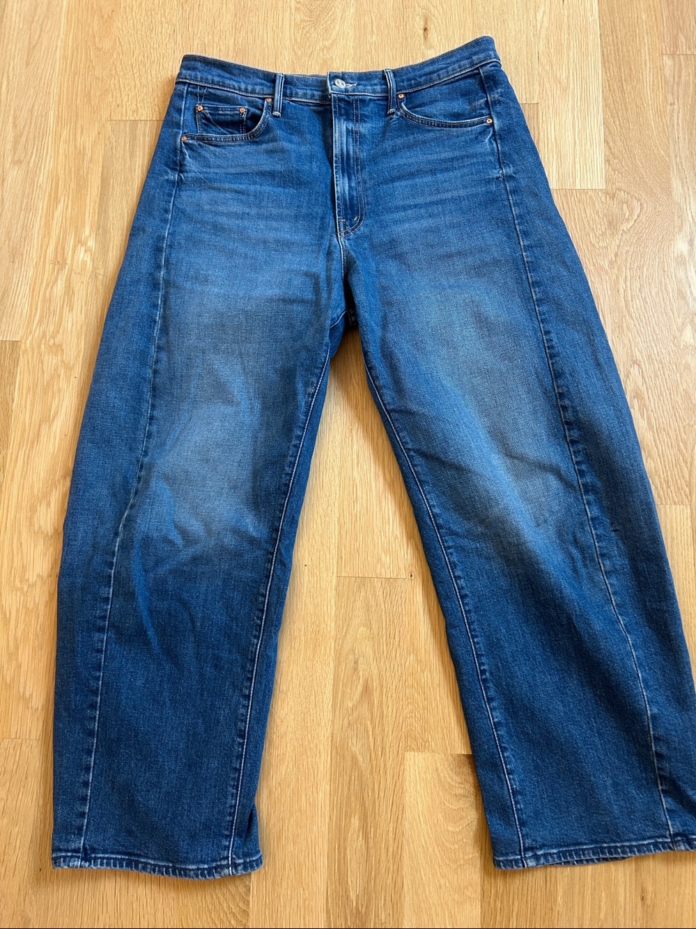 Mother Superior The Full Pipe flood jeans barrel curved